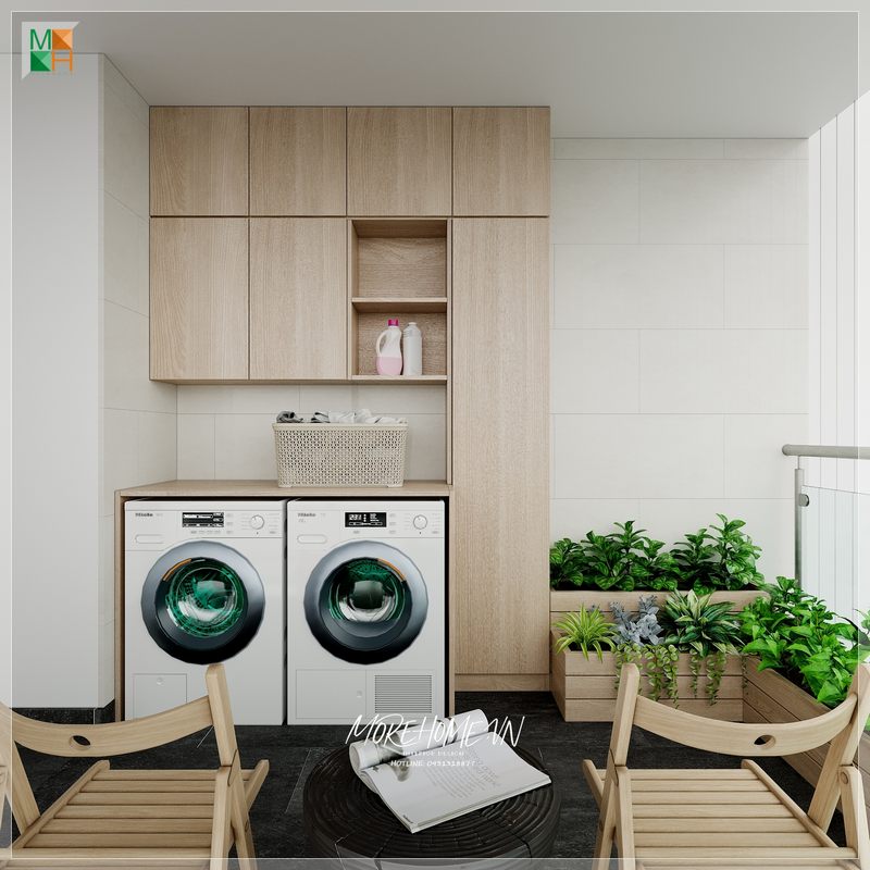 Một góc logia nhỏ xinh để gia chủ chill mỗi cuối tuần
