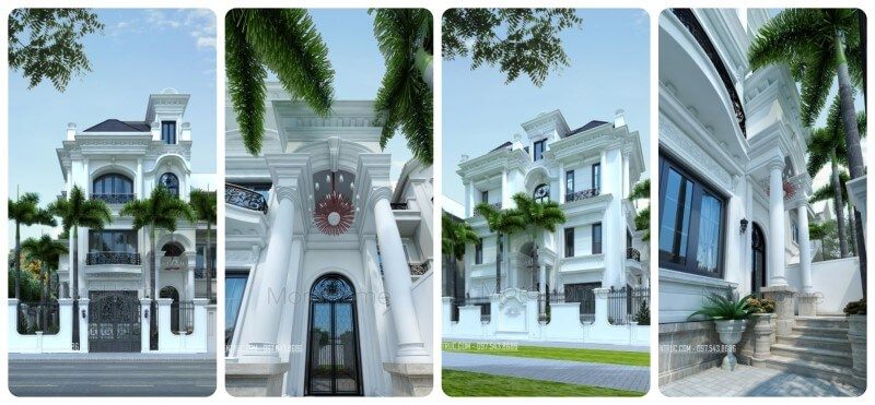 Kiến trúc đẹp và sang trọng của dinh thự tại Hà Nội được thiết kế.